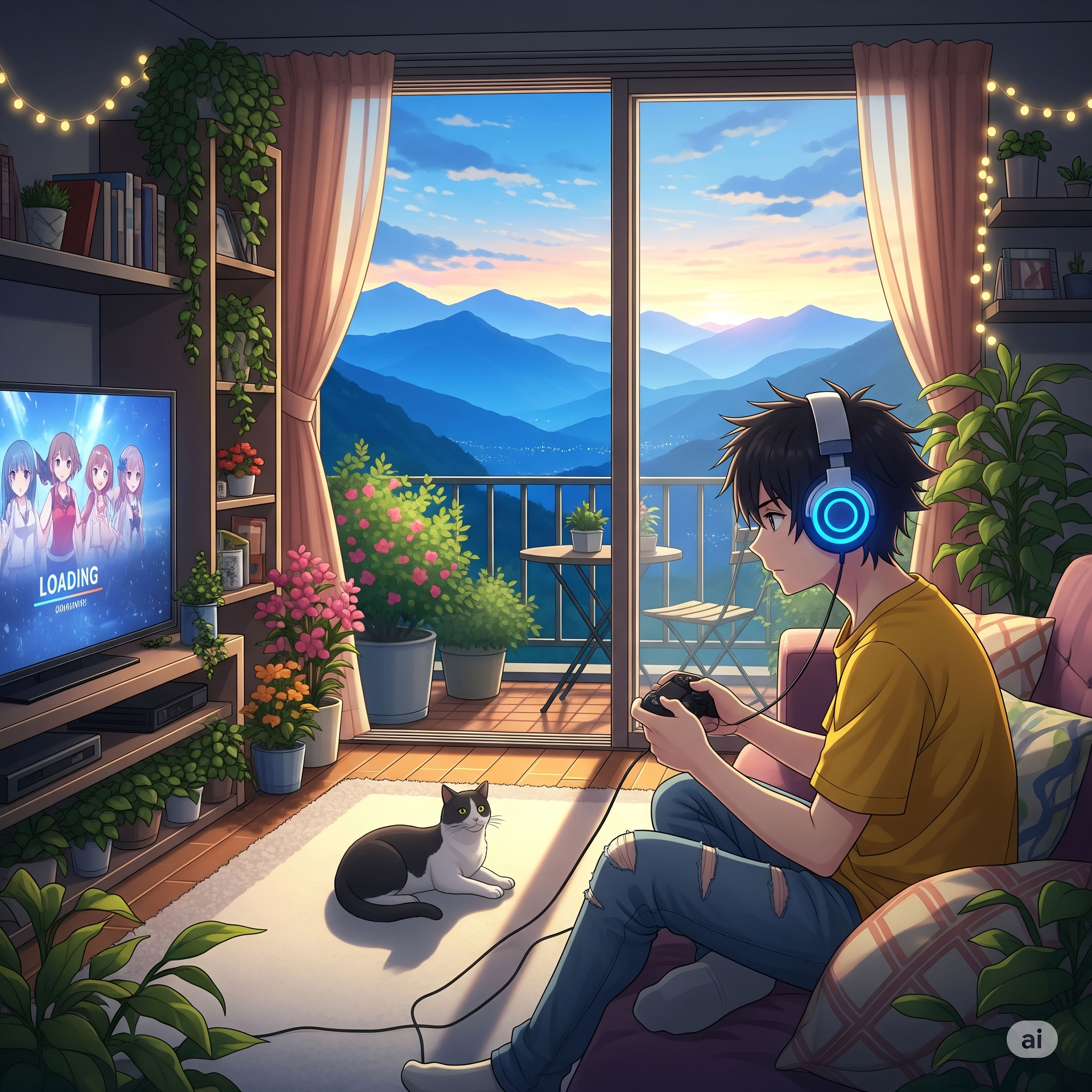 Relaxed Gaming Session with a View