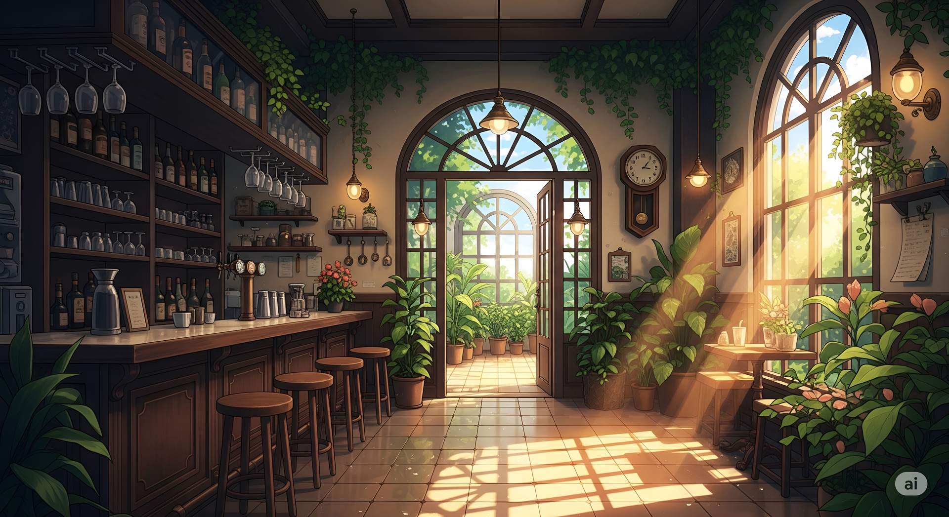 Sunlit Bar and Greenhouse