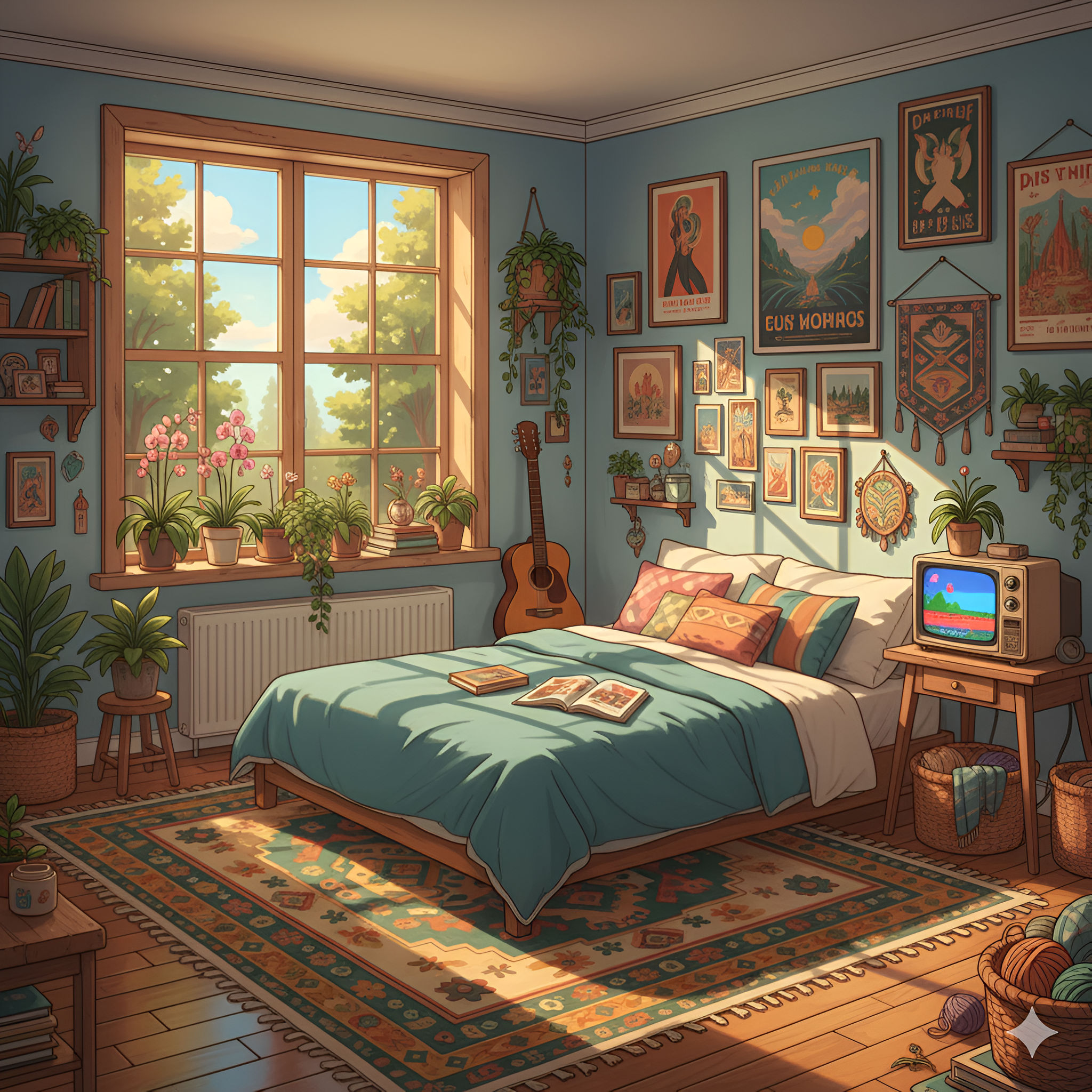 Bedroom with Sunny Window