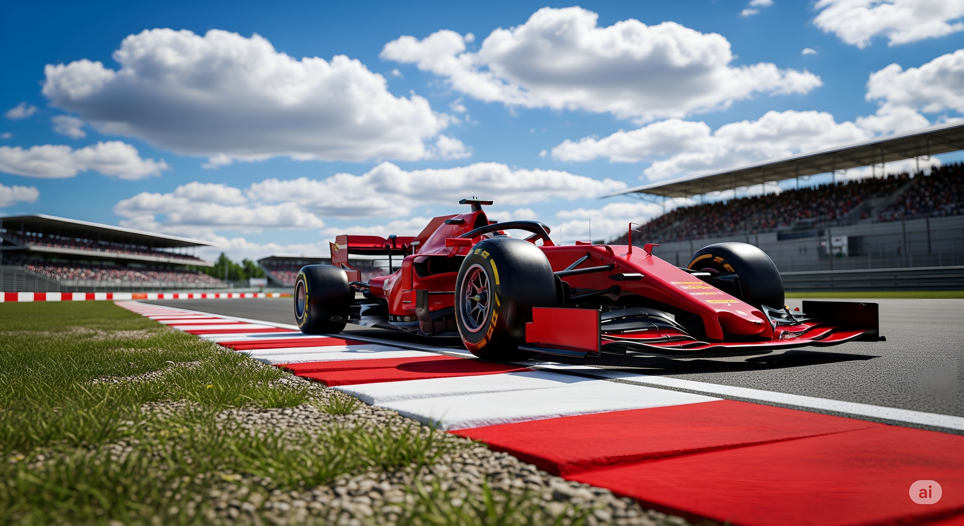 F1 Car on a Sunny Racetrack