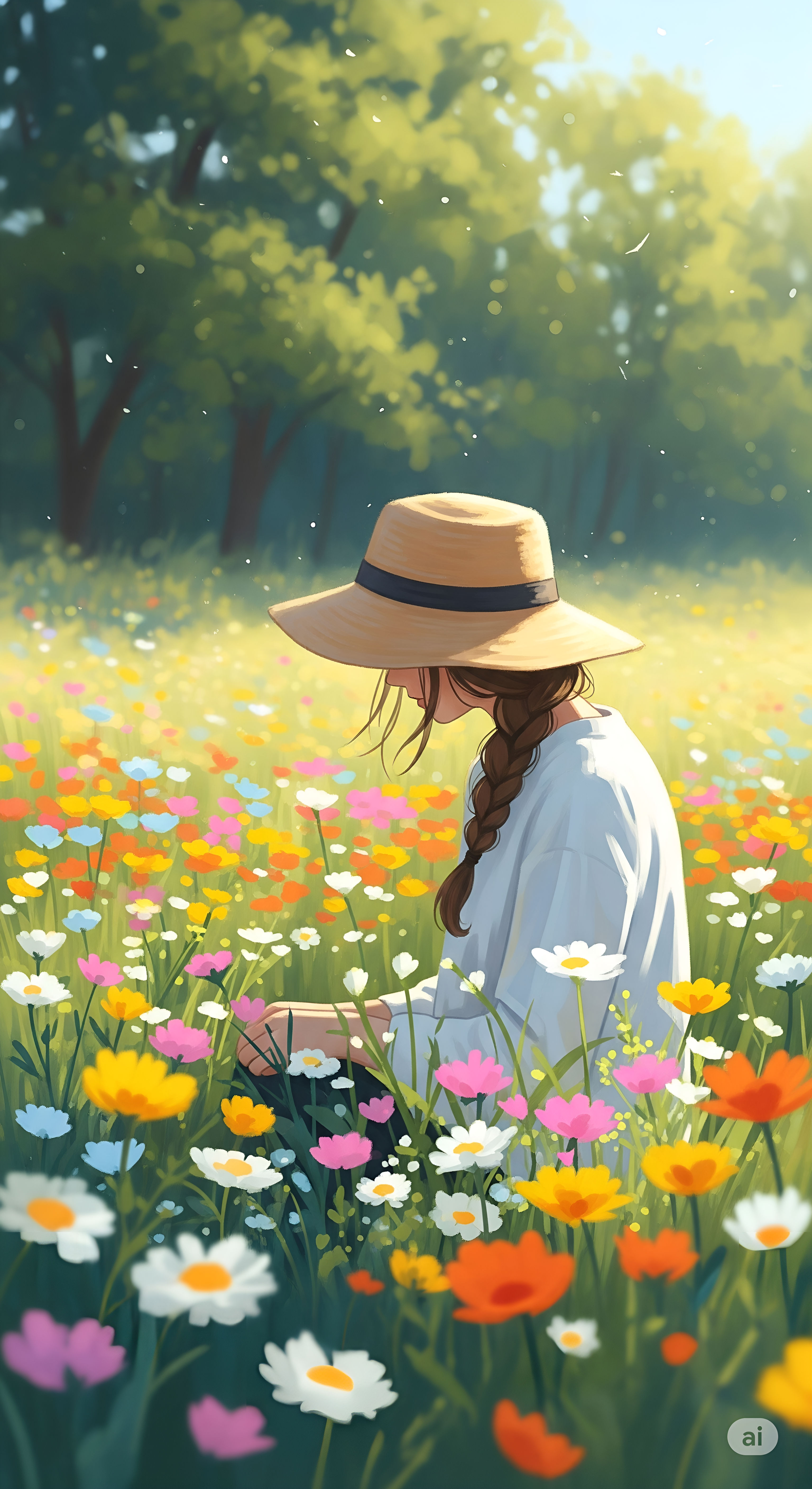 Woman in a Sunny Wildflower