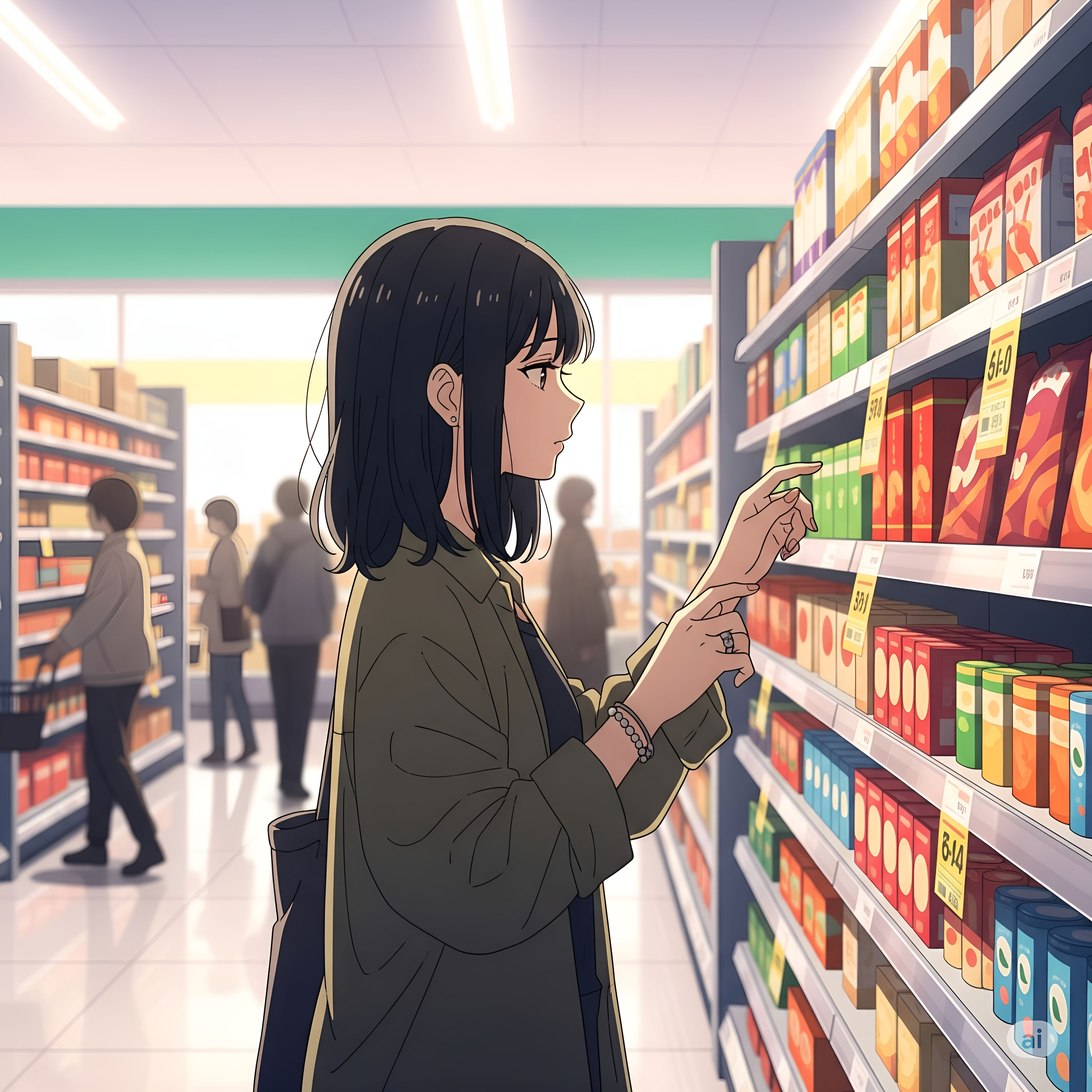 Girl Shopping at the Supermarket