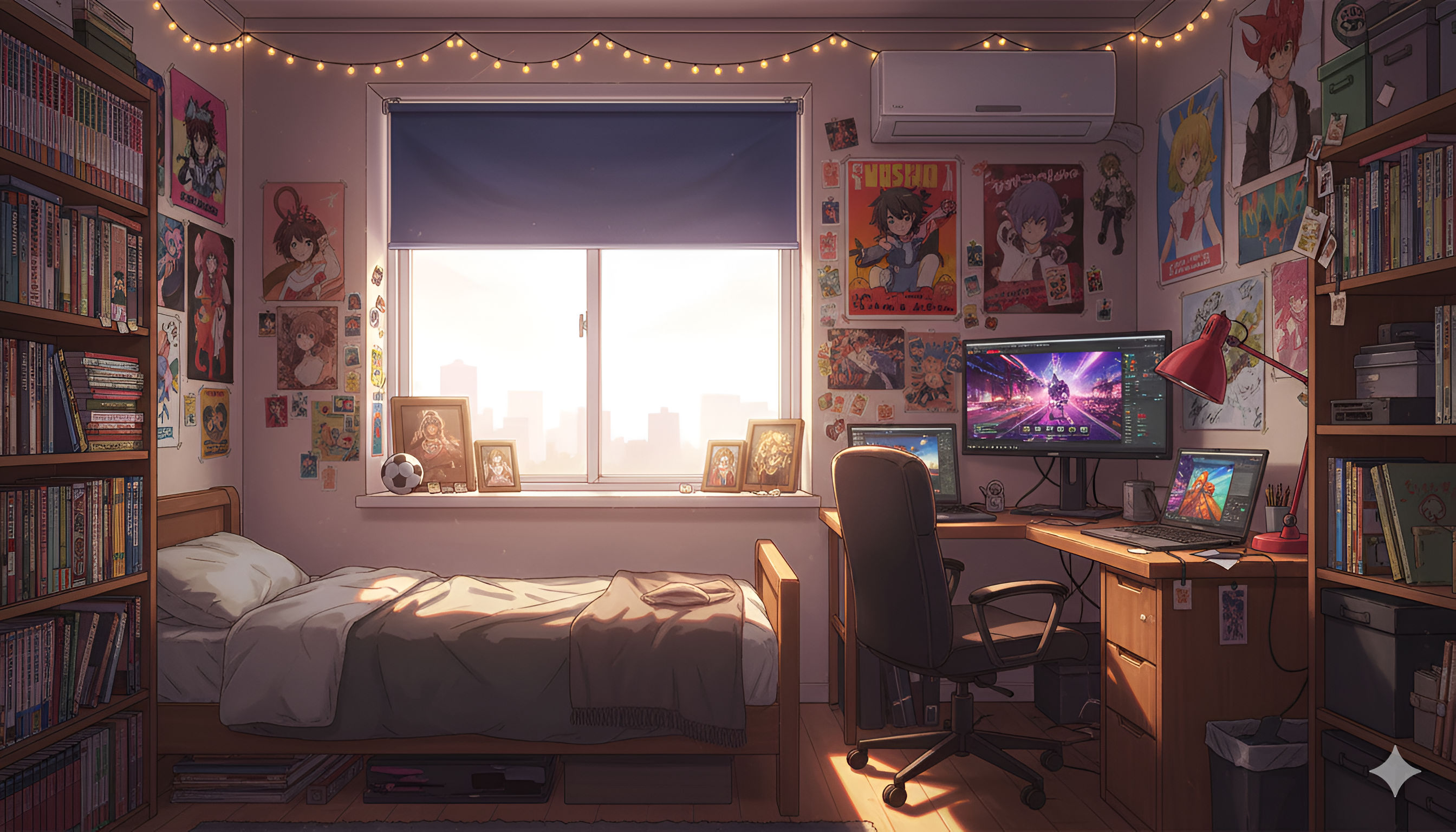 Ultimate Anime Fan Bedroom – Cozy Gaming Setup & Posters