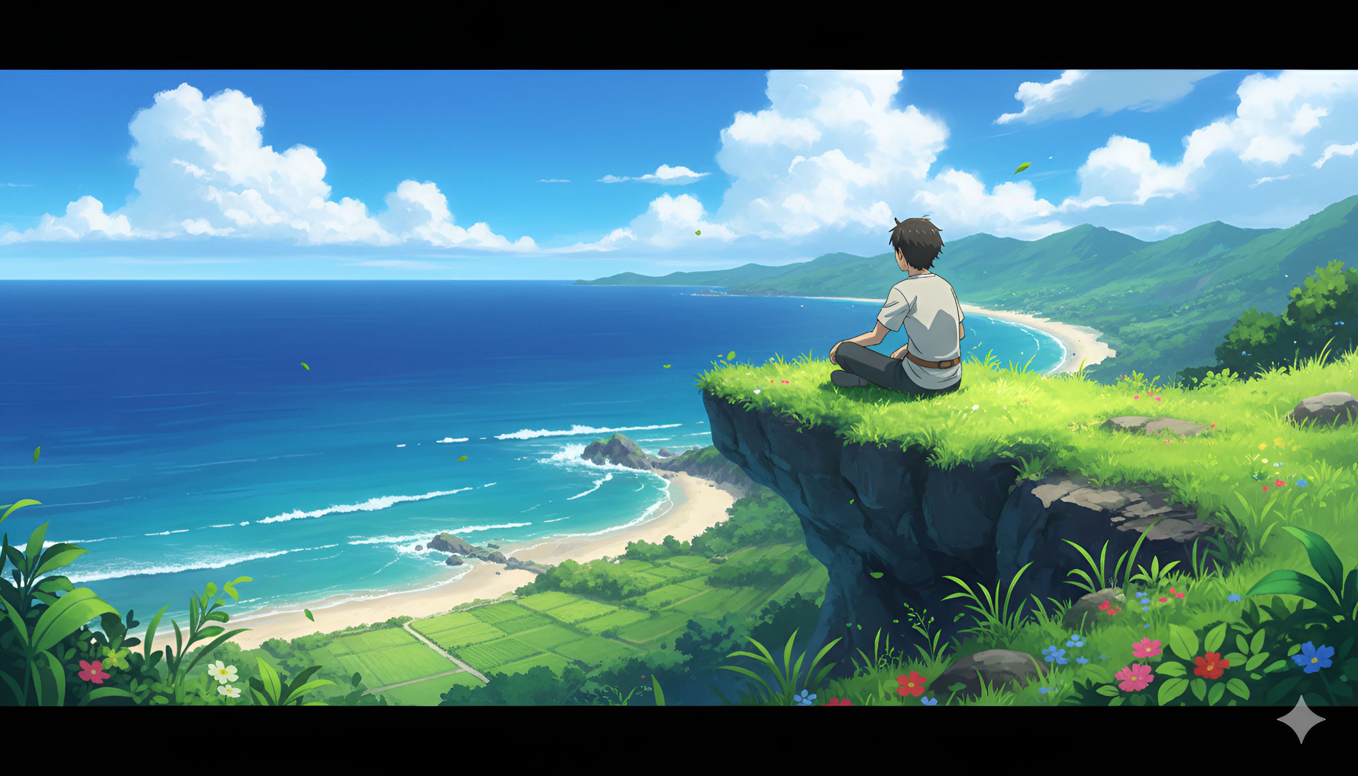 Cliffside View of the Tropical Coast