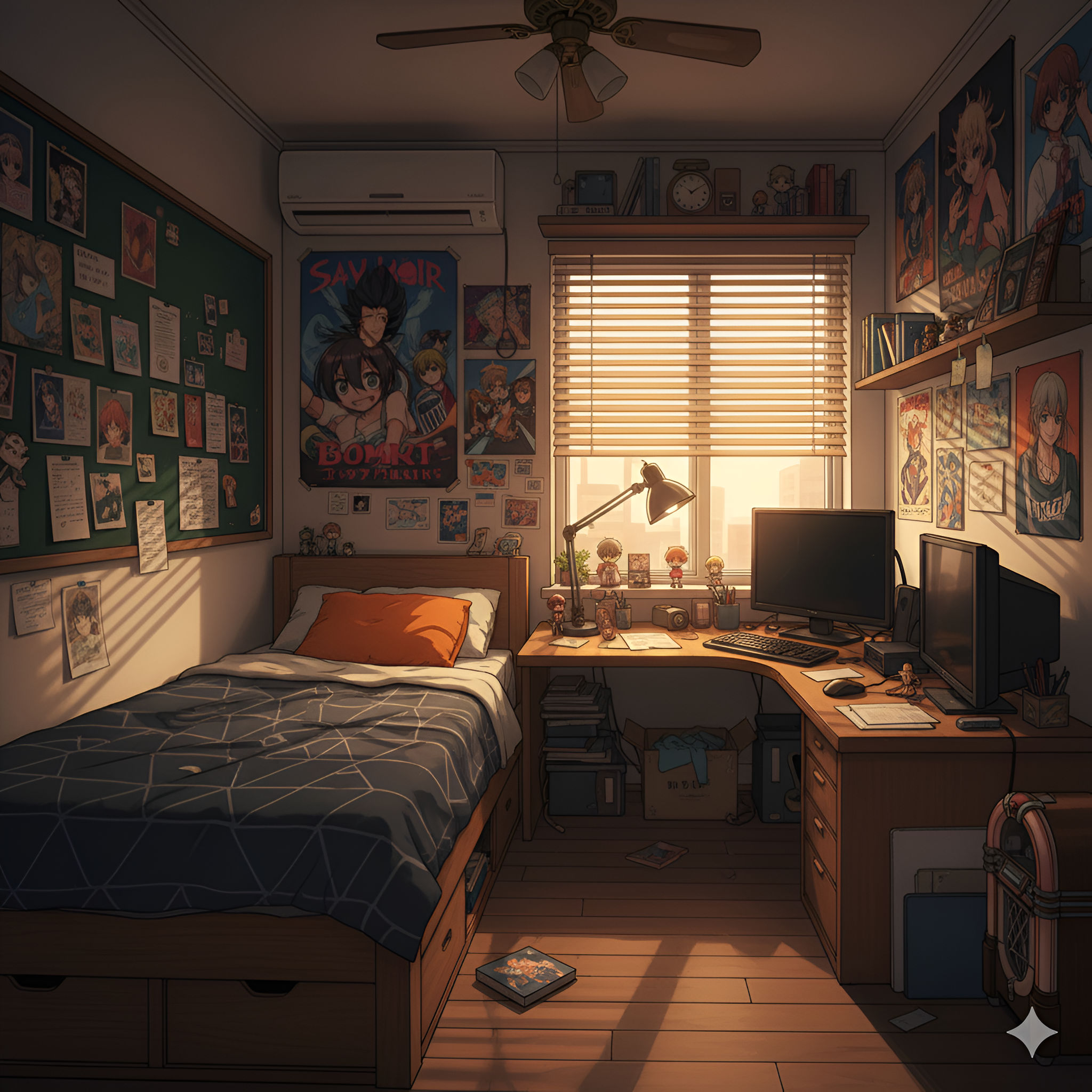 Cozy Anime Room Desk Aesthetic - Lo-fi Bedroom