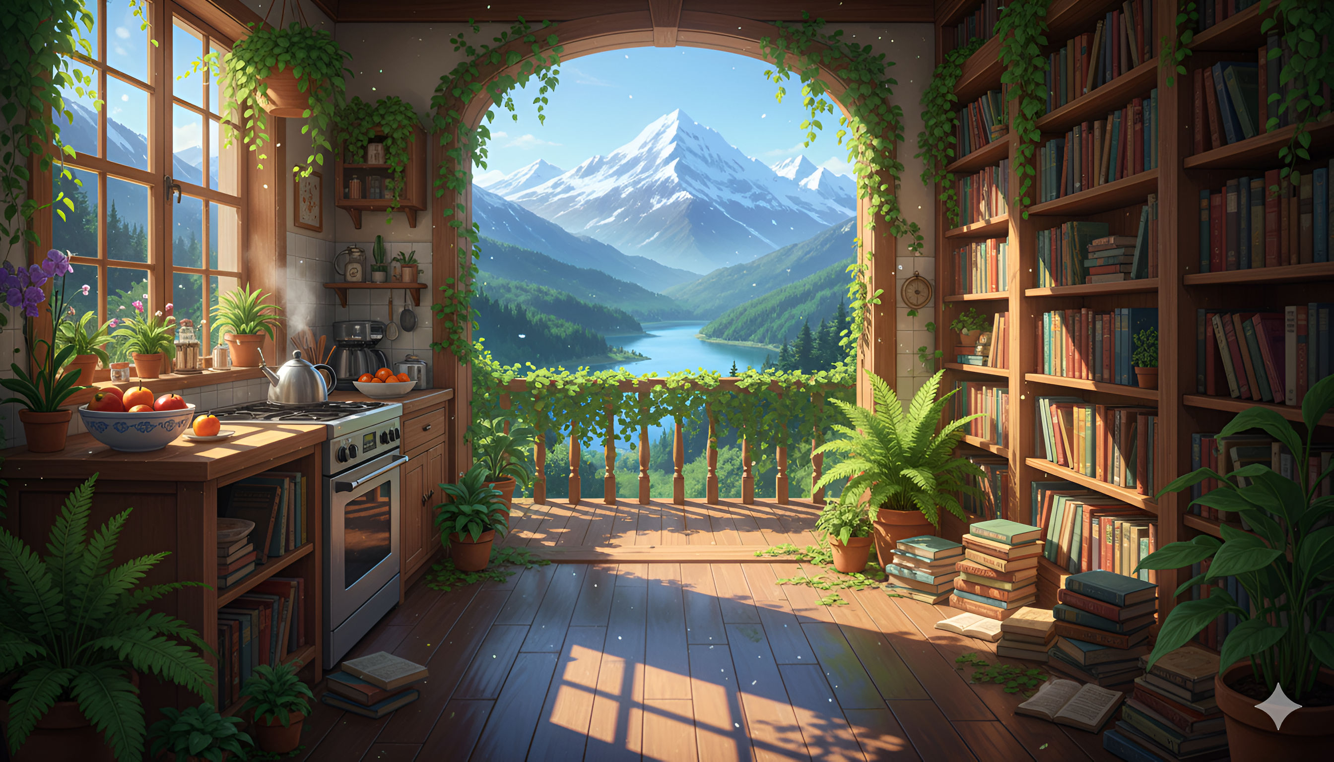 Mountain Library Retreat (or Cozy Cabin with a View)