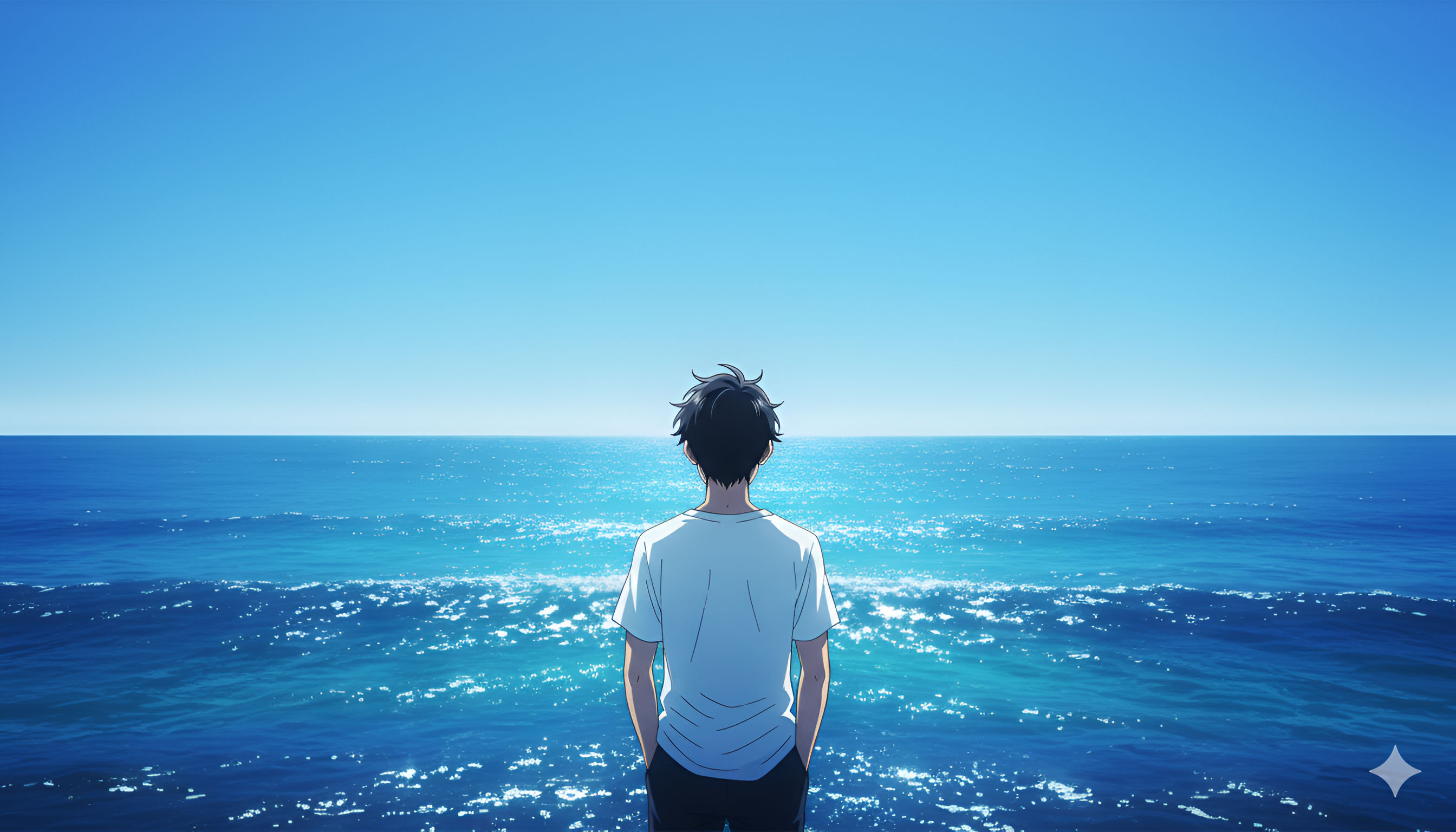 Infinite Blue: Man on the Horizon